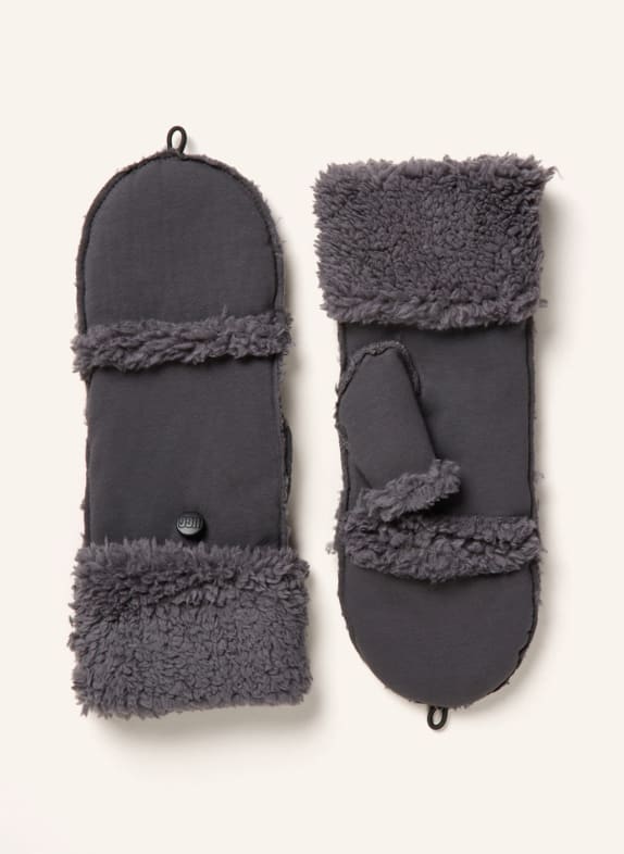 UGG Mittens with faux fur GRAY/ WHITE