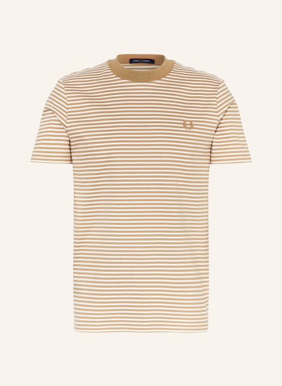 FRED PERRY T-Shirt BEIGE/ WEISS