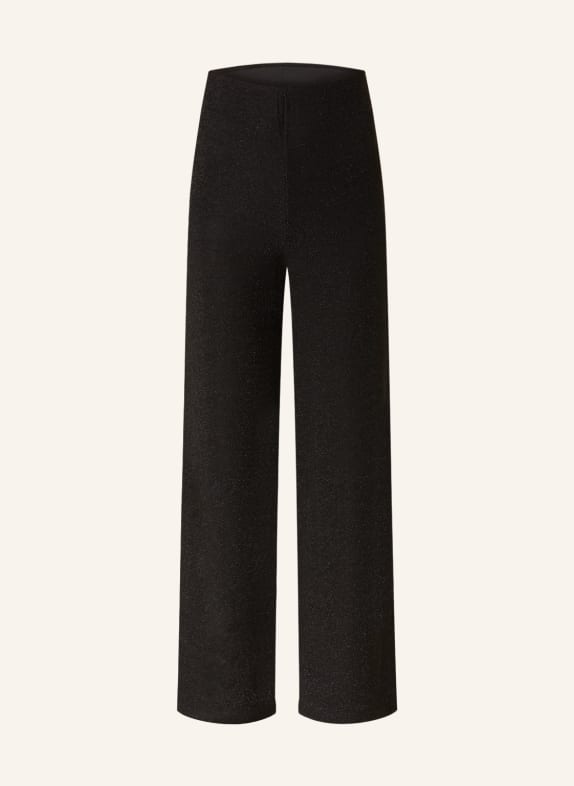 ONLY Wide leg trousers with glitter thread BLACK
