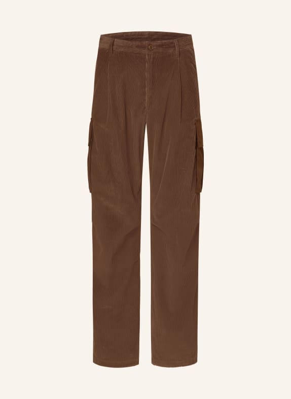 MONCLER Cargo pants CORDUROY regular fit in corduroy BROWN