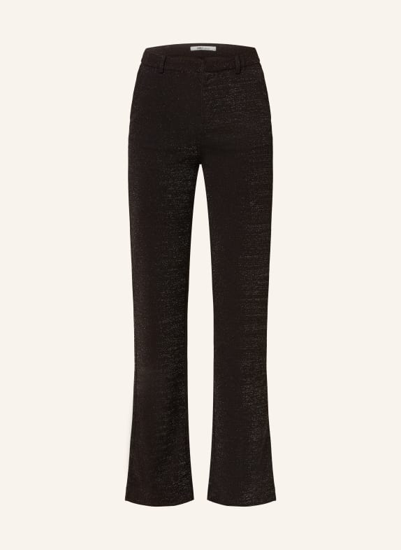 ONLY Wide leg trousers with glitter thread BLACK/ SILVER