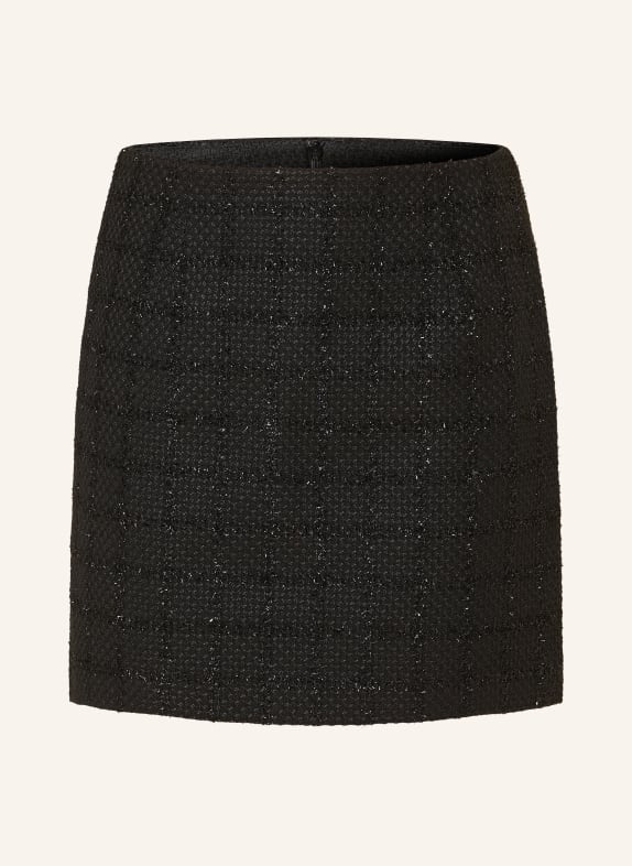 GESTUZ Tweed skirt YOUSEFINEGZ with glitter thread BLACK/ DARK GRAY