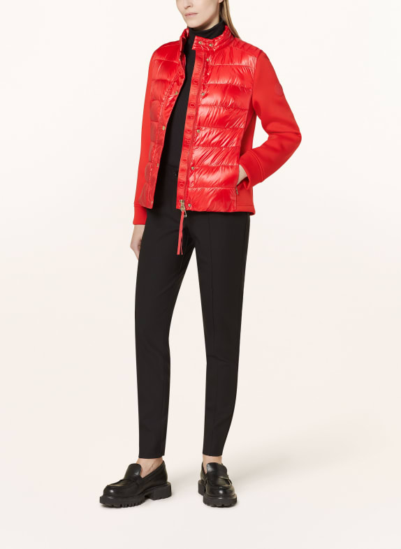 JOOP! Quilted jacket in mixed materials RED
