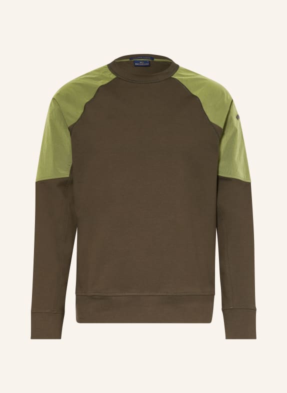 PAUL & SHARK Sweatshirt in mixed materials OLIVE/ KHAKI