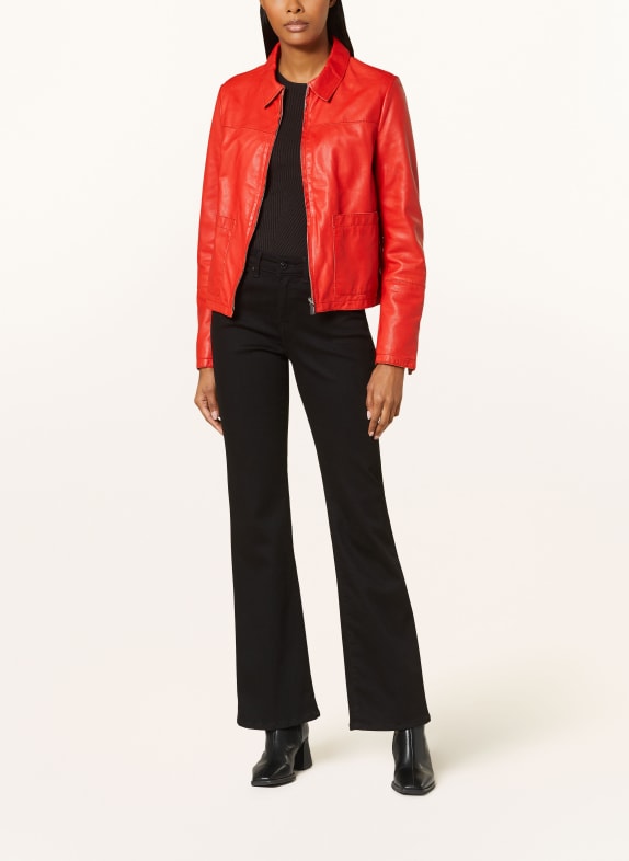 MILESTONE Leather jacket MSMALLOW RED
