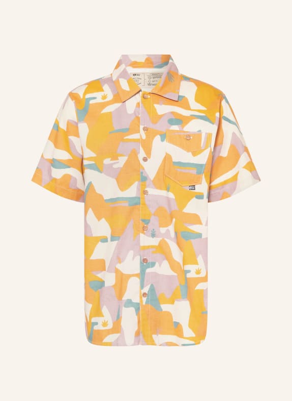 PICTURE Shirt MATAIKONA relaxed fit ORANGE/ TEAL/ CREAM