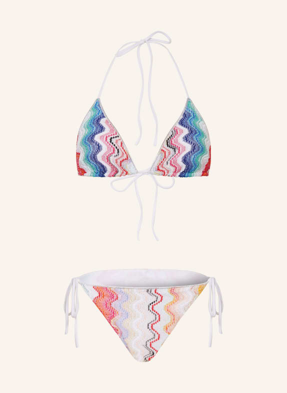MISSONI Triangle bikini with glitter thread WHITE/ BLUE/ GREEN