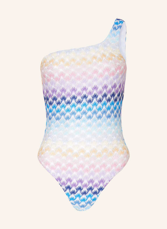 MISSONI One-shoulder swimsuit BLUE/ PURPLE/ PINK