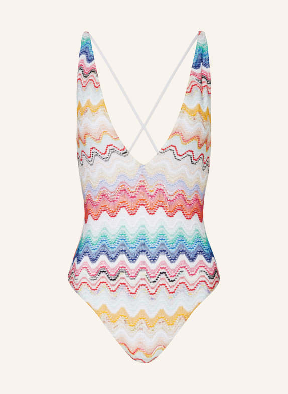 MISSONI Swimsuit with glitter thread WHITE/ LIGHT PURPLE/ FUCHSIA