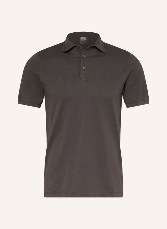 FEDELI Piqué polo shirt extra slim fit TAUPE
