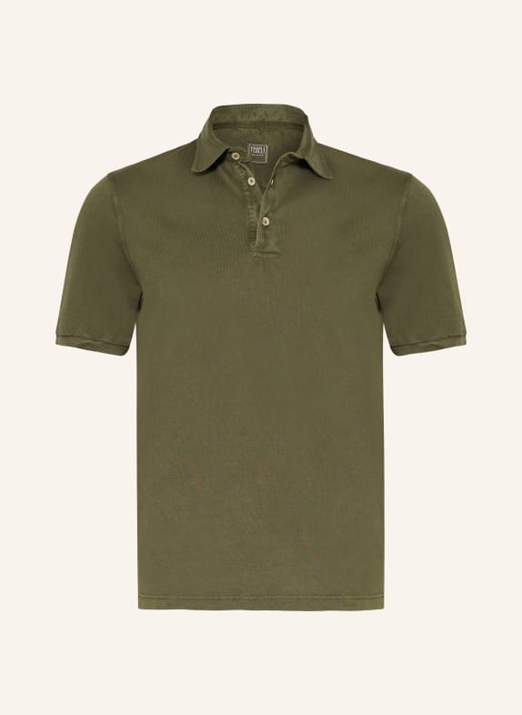 FEDELI Piqué polo shirt extra slim fit OLIVE