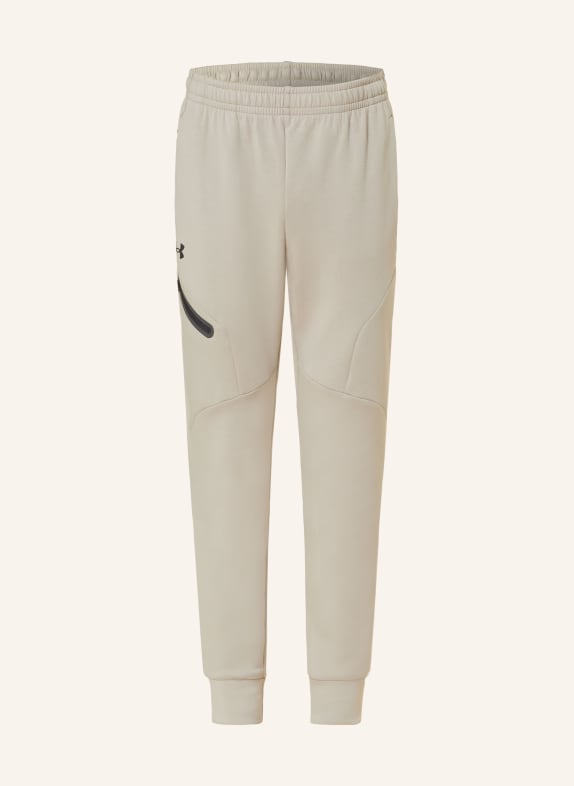 UNDER ARMOUR Trousers UNSTOPPABLE in jogger style BEIGE
