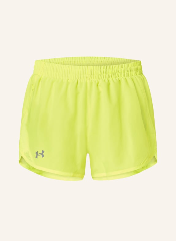 UNDER ARMOUR 2-in-1 running shorts UA FLY BY NEON YELLOW