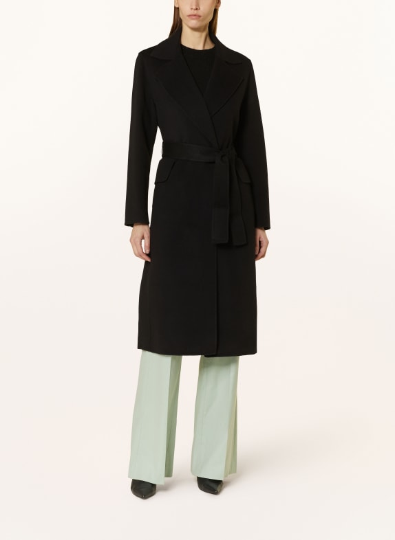 LUISA CERANO Wool coat BLACK