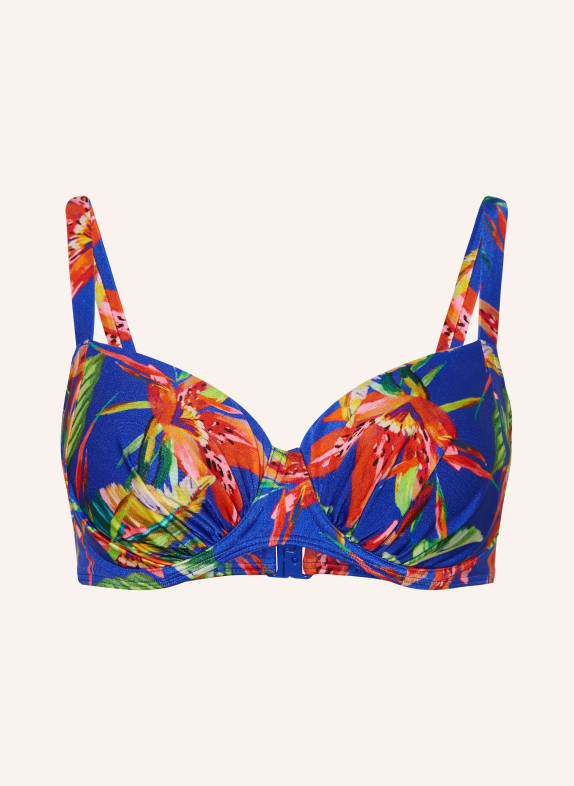 PrimaDonna Underwired bikini top LATAKIA BLUE/ RED/ GREEN