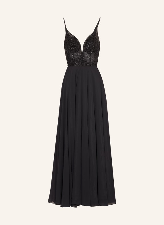 Hey Kyla Evening dress with sequins and decorative gems BLACK