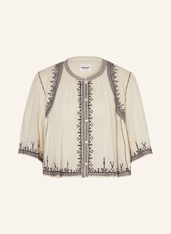 MARANT ÉTOILE Cropped blouse PERKINS ECRU/ BLACK
