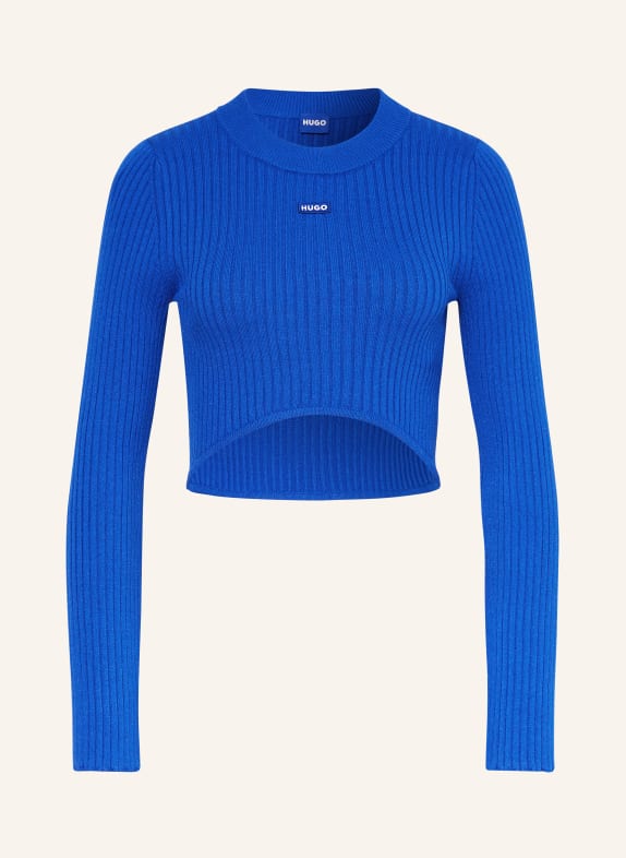 HUGO BLUE Cropped-Pullover SUCCORIE BLAU