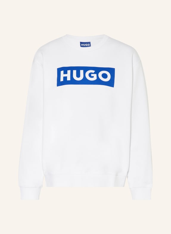 HUGO BLUE Sweatshirt CLASSIC CREW WEISS/ BLAU