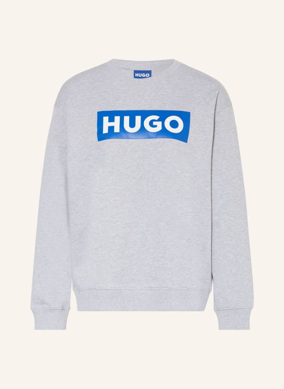 HUGO BLUE Sweatshirt CLASSIC CREW HELLGRAU/ BLAU