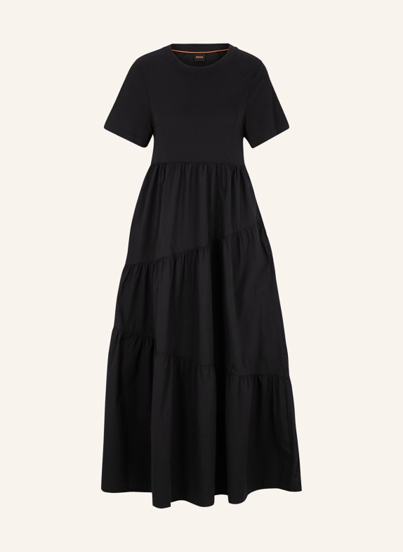 BOSS Dress ENESI in mixed materials BLACK