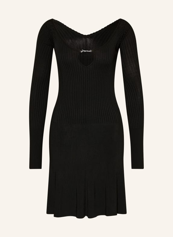 JACQUEMUS Knit dress LA MINI ROBE PRALU with cut-out BLACK
