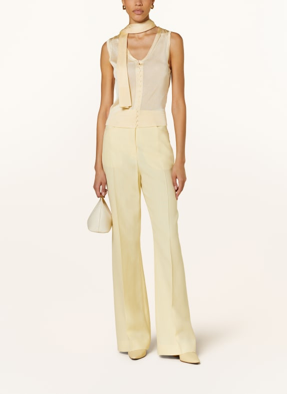 JACQUEMUS Knit vest LE HAUT MAESTRA with bow-tie LIGHT YELLOW