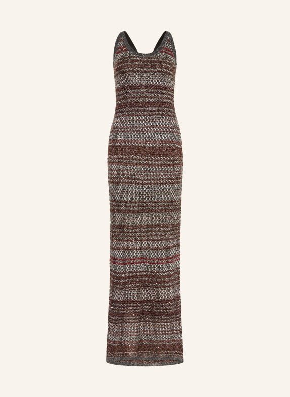 MISSONI Knit dress with sequins BLACK/ DARK RED/ SILVER