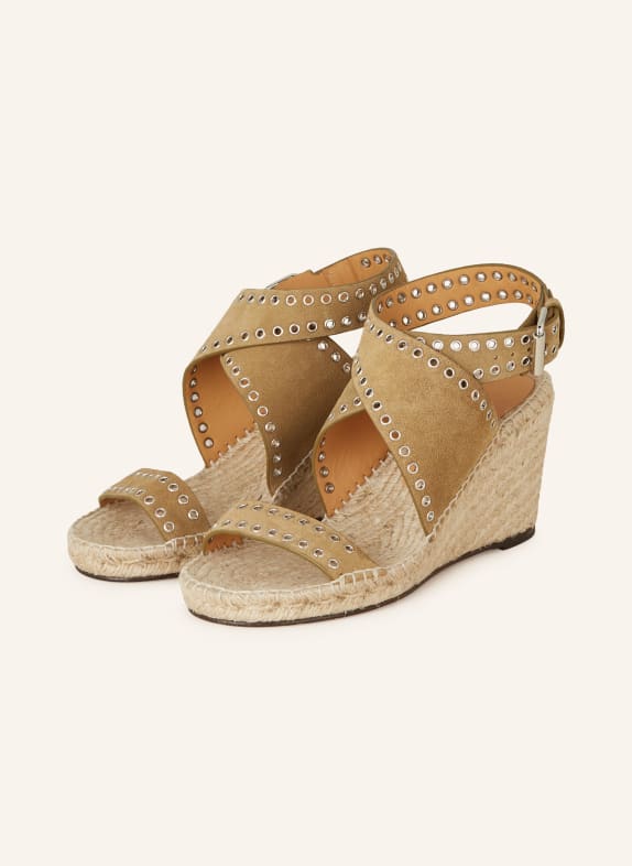 ISABEL MARANT Wedges IRIANE with rivets TAUPE