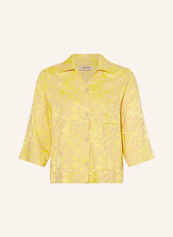 MOS MOSH Shirt blouse MMMARI MELO with 3/4 sleeves BEIGE/ YELLOW