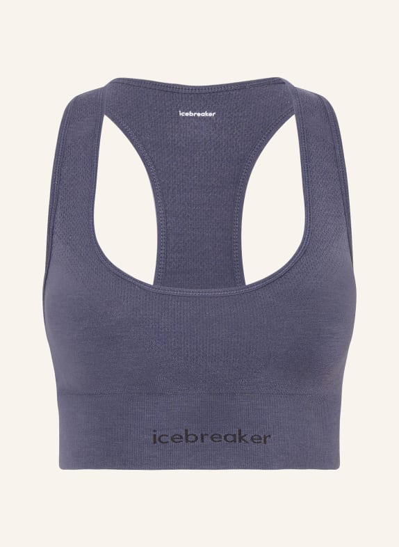 icebreaker Biustonosz sportowy 260 ZONEKNIT SEAMLESS z wełną merino CZIEMNOSZARY