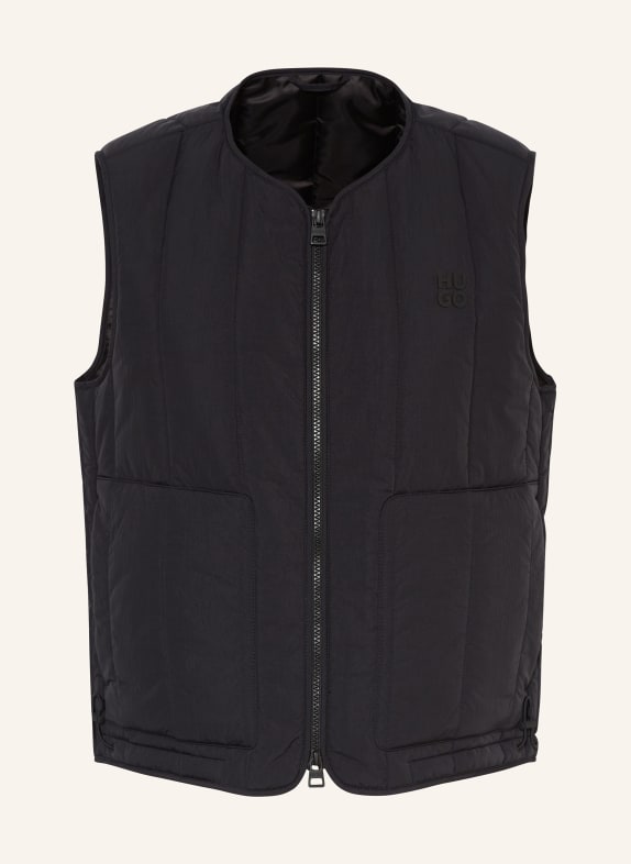 HUGO Quilted vest BATINO reversible BLACK