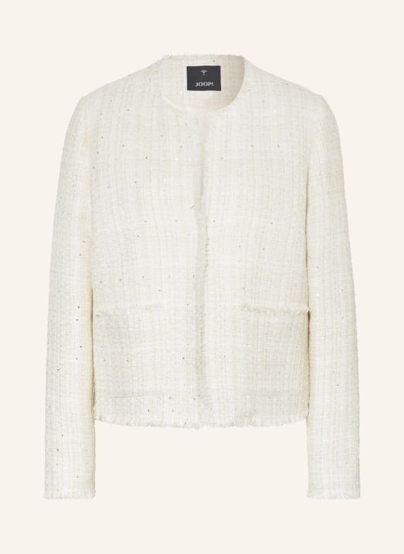 JOOP! Tweed jacket with glitter thread and sequins WHITE/ GOLD/ SILVER