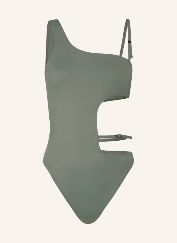 Calvin Klein Strój kąpielowy na jedno ramię CK MICRO BELT ZIELONY