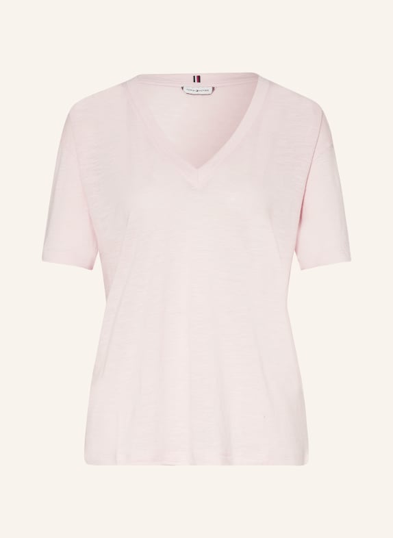 TOMMY HILFIGER T-shirt with linen PINK