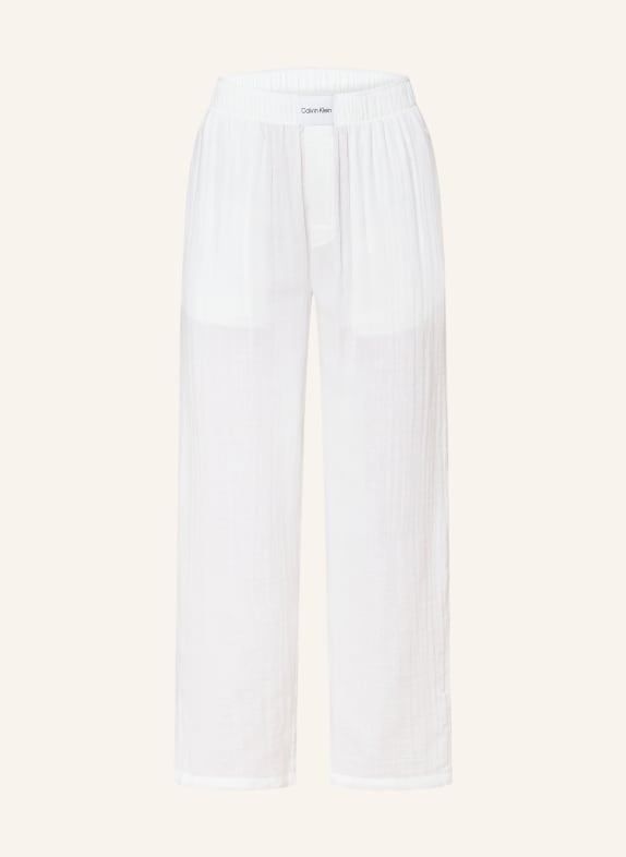 Calvin Klein Spodnie od piżamy PURE TEXTURED BIAŁY