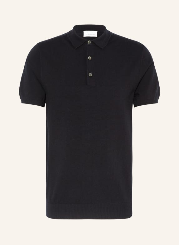 PROFUOMO Strick-Poloshirt DUNKELBLAU