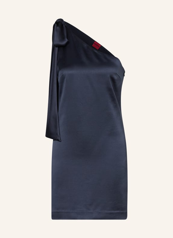 HUGO One-Shoulder-Kleid KALIYA aus Satin DUNKELBLAU
