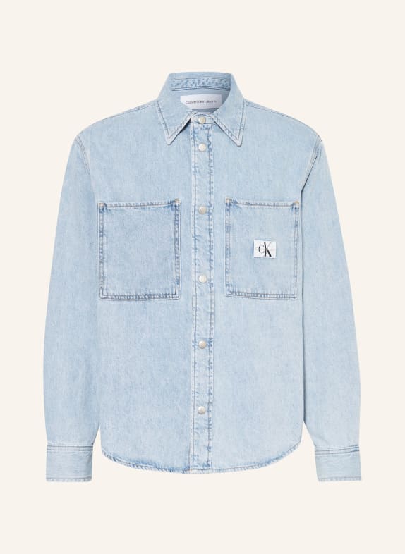 Calvin Klein Jeans Svrchní džínová košile TMAVĚ MODRÁ