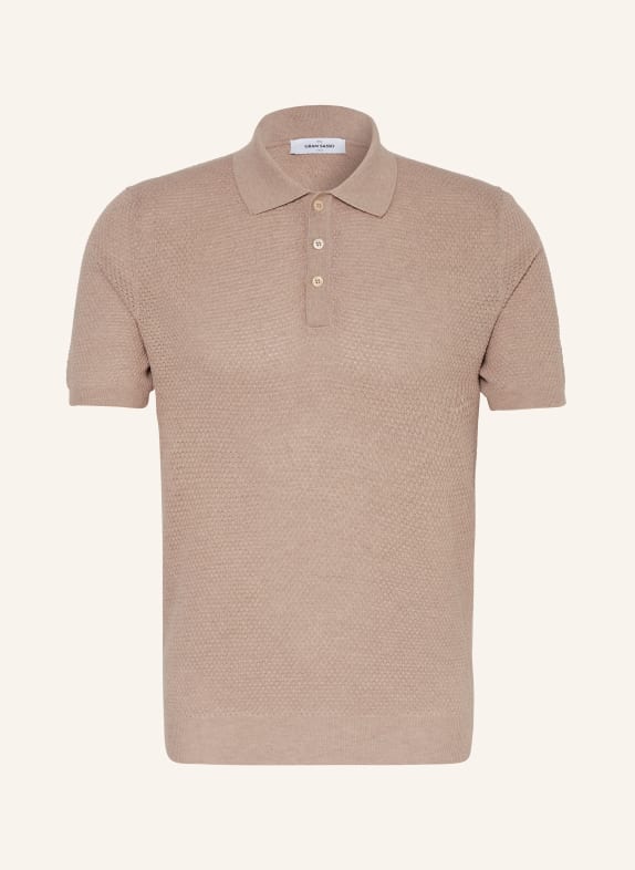 GRAN SASSO Knitted polo shirt TAUPE