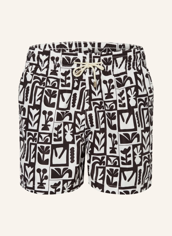 arrels BARCELONA Swim shorts BLOOMING × TIMO MKUILDER BLACK/ WHITE