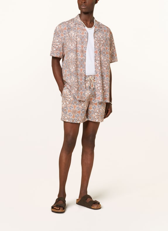 COLOURS & SONS Resort shirt comfort fit NUDE/ BROWN