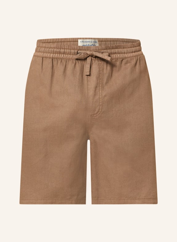 COLOURS & SONS Shorts with linen BROWN
