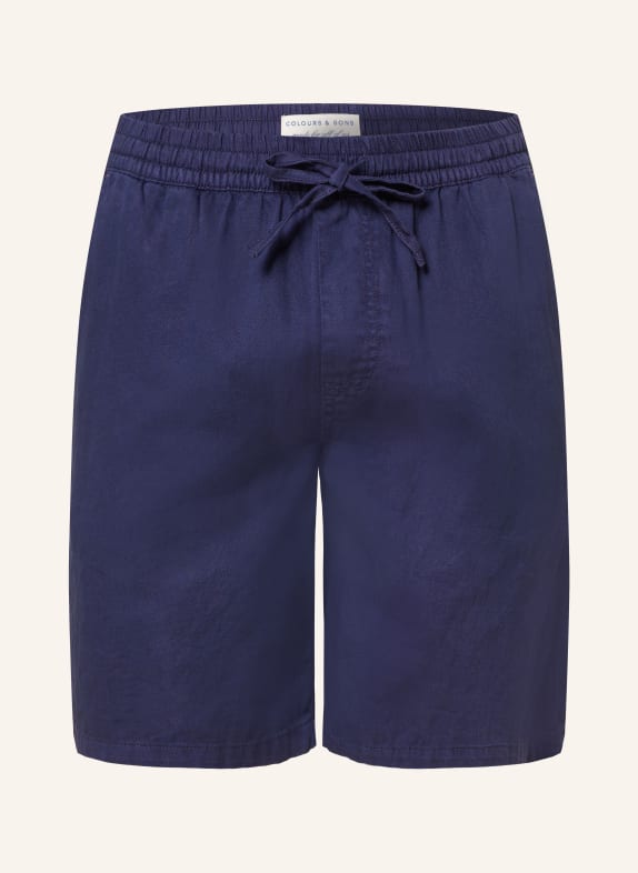 COLOURS & SONS Shorts with linen DARK BLUE