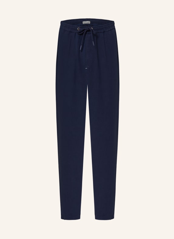 COLOURS & SONS Linen pants in jogger style DARK BLUE