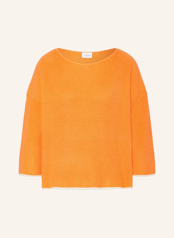 comma casual identity Pullover mit 3/4-Arm ORANGE/ WEISS