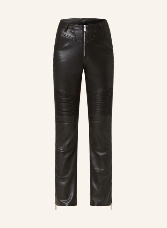 WRSTBHVR Trousers ABBY in leather look BLACK