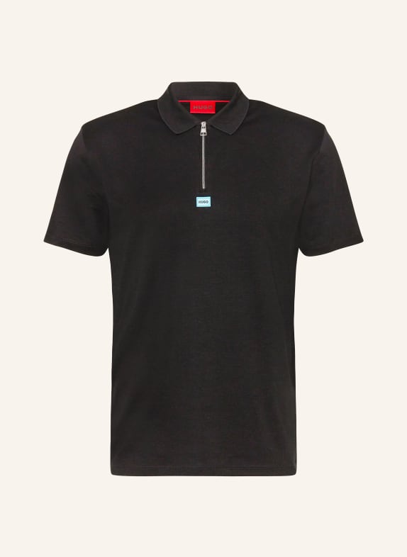 HUGO Jersey polo shirt DERESOM regular fit BLACK