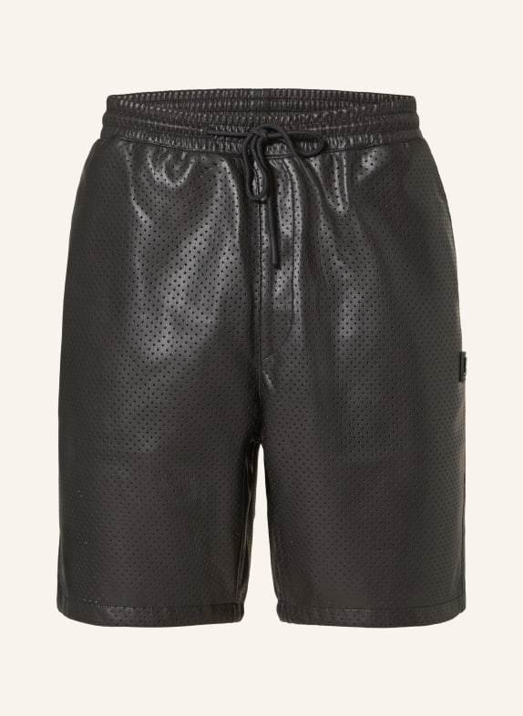 HUGO Shorts DAN242 in leather look BLACK