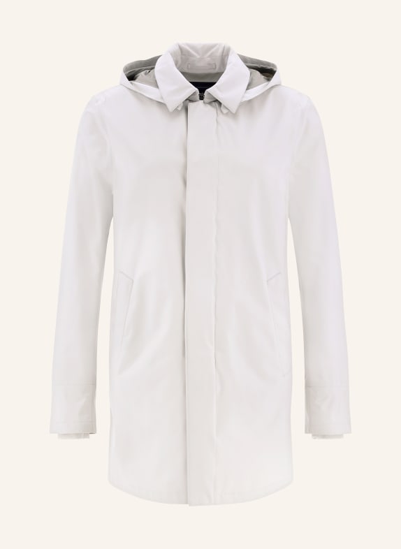 HERNO LAMINAR Rain jacket with detachable hood LIGHT GRAY